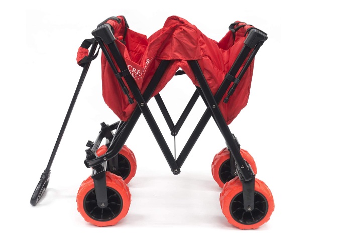 Creative-Outdoor-Red-Folding-Wagon-With-Canopy