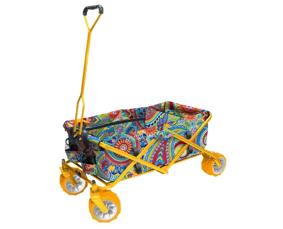 Creative-Outdoor-Yellow-Folding-Wagon-without-Canopy