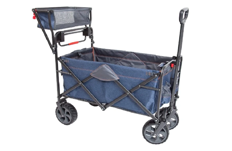 Mac Sports WPP-100 Utility Wagon Outdoor Heavy Duty Folding Cart Push Pull Collapsible with All Terrain Wheels