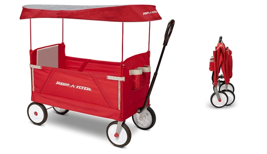 Radio Flyer 3-In-1 EZ Folding, Outdoor Collapsible Wagon for Kids & Cargo